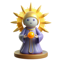 wonderful minimalist 3D Render of Angelic Figure with Golden Halo professional png