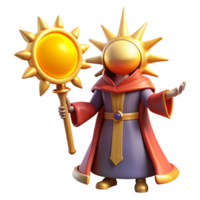 impressive creative Sun Priest 3D Render authentic png