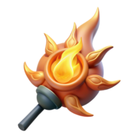 extraordinary abstract 3D Render Flaming Torch Illustration 4K png
