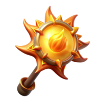 beautiful minimalist Sunburst Mace 3D Render genuine png