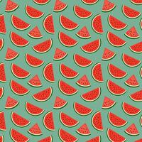 Seamless pattern with watermelon slices. illustration in flat style. vector