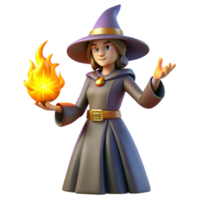 impressive creative 3D Render of a Friendly Witch professional png