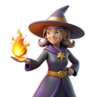 extraordinary creative Friendly Witch 3D Render high resolution png