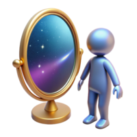 magnificent rustic 3D Render Cosmos Mirror Reflection authentic png