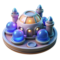 serene minimalist 3D Render Fantasy Dome Building Illustration high quality png