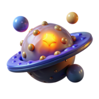 impressive abstract 3D Render of a Cartoon Planet high resolution png