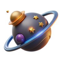 elegant minimalist 3D Render of Cartoon Planet exclusive png