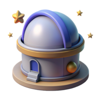 magnificent minimalist 3D Cartoon Observatory Illustration genuine png