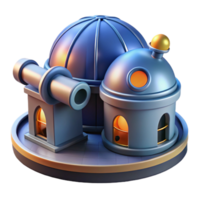 impressive minimalist 3D Render Observatory Illustration original png