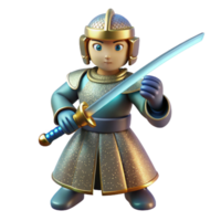 extraordinary abstract 3D Cartoon Knight with Sword authentic png