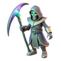 wonderful minimalist Grim Reaper 3D Illustration high resolution png