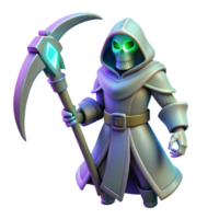 vibrant creative Grim Reaper 3D Render authentic png