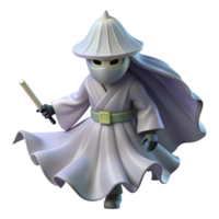 beautiful classic 3D Render Ninja Monk Illustration original png