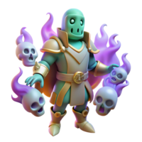 elegant artistic 3D Render of a Fantasy Necromancer genuine png