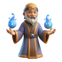 wonderful artistic Wise Wizard 3D Render high quality png