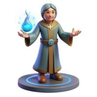 impressive abstract 3D Render Cartoon Wizard with Magic genuine png