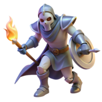 beautiful rustic 3D Render Skull Knight Fantasy Warrior high resolution png