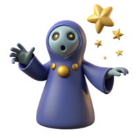 vibrant artistic 3D Render of Surprised Cartoon Character with Stars high resolution png