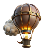 wonderful minimalist Steampunk Hot Air Balloon 3D Render high resolution png