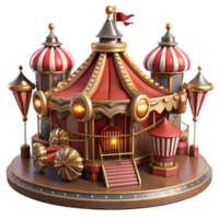 impressive rustic Enchanted Carousel 3D Render authentic png