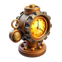 impressive traditional Steampunk Clock 3D Render authentic png