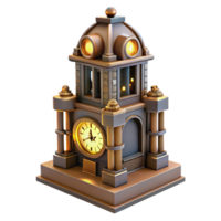 extraordinary modern 3D Model Clock Tower Illustration detailed png