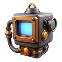 impressive rustic Steampunk Cube 3D Model Render authentic png
