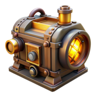 extraordinary creative Steampunk Engine 3D Render high quality png