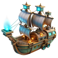 elegant classic Enchanted Galleon 3D Render genuine png