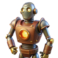 impressive traditional Steampunk Robot 3D Render authentic png