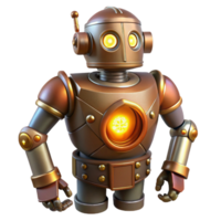dramatic abstract 3D Render of a Retro Robot original png
