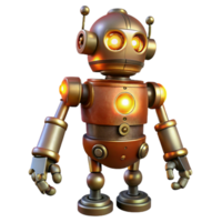 stunning vintage 3D Render of Retro Robot high resolution png