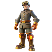 magnificent abstract Steampunk Adventurer 3D Render high quality png