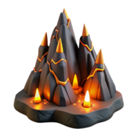 stunning traditional Volcanic Mountain 3D Model genuine png
