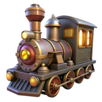 serene minimalist Vintage Toy Train 3D Render high quality png