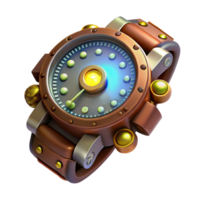 serene abstract Steampunk Wristwatch 3D Render authentic png