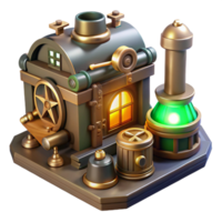 beautiful creative Fantasy 3D Factory Illustration authentic png