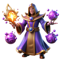 stunning artistic Wizard Game Character 3D Render high resolution png