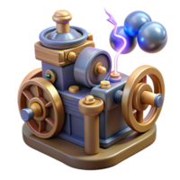 wonderful rustic Whimsical 3D Render of a Steampunk Engine authentic png