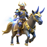 magnificent artistic Fantasy 3D Render Knight on Horseback high resolution png