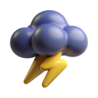 elegant rustic 3D Cartoon Cloud with Lightning original png