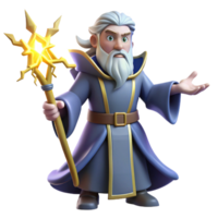 wonderful rustic Wise Wizard 3D Render genuine png