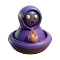 elegant artistic 3D Render Mysterious Figure with Candle detailed png