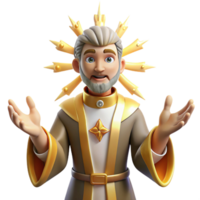 impressive creative 3D Render of a Wise King Illustration authentic png