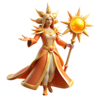 extraordinary classic Sun Goddess 3D Render premium png