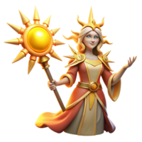 wonderful creative Sun Goddess 3D Render premium png