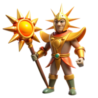wonderful rustic Sun Knight 3D Render detailed png