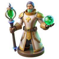 vibrant classic 3D Render of a Medieval Healer authentic png