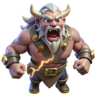 elegant artistic 3D Illustration of Angry Barbarian Warrior detailed png