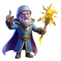 elegant vintage Wise Wizard 3D Render exclusive png
